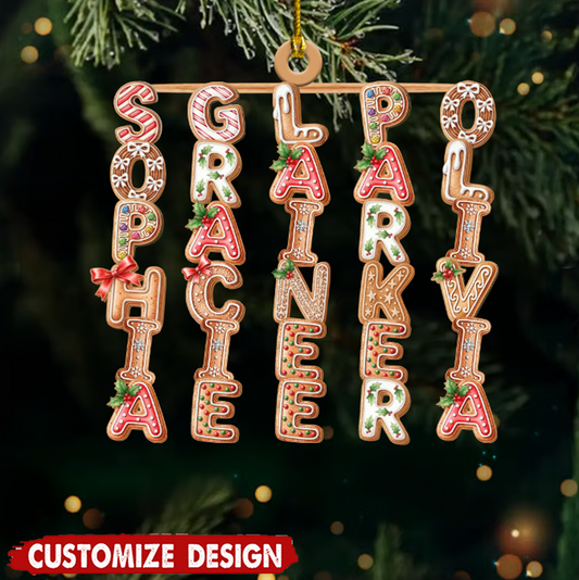 Custom Gingerbread Letter Ornament – Personalized Family Name Initial Monogram Christmas Tree Decoration 2025 Ornament