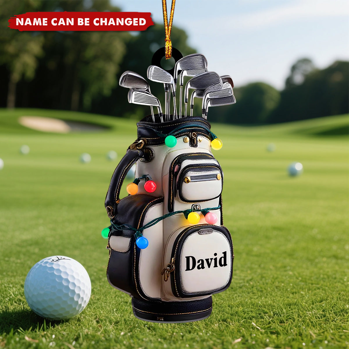 Personalized Golf Bag Ornament – Custom Acrylic Christmas Decoration, Perfect Gift for Golf Players Ornament