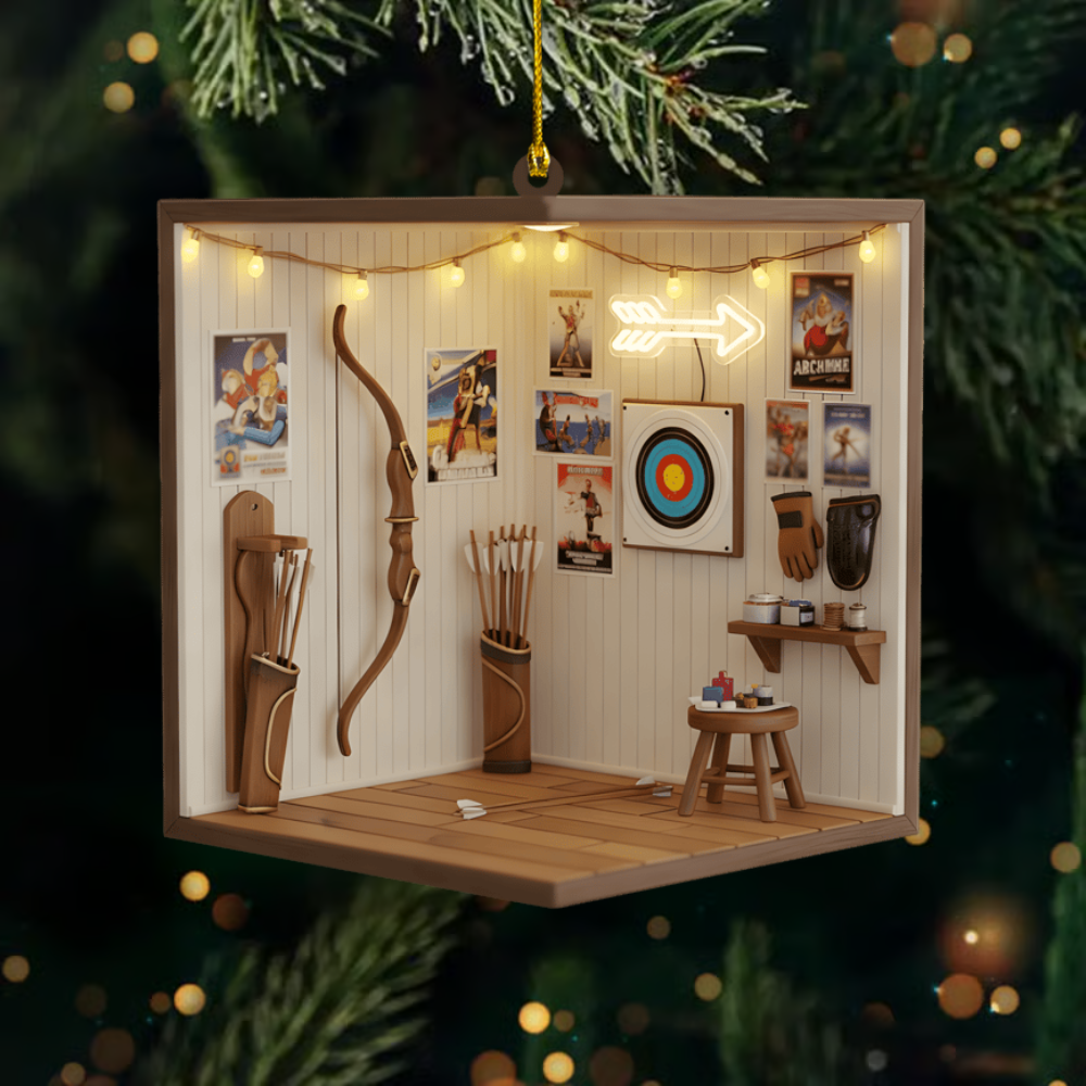Personalized Archery Ornament 2025 – Custom Archery Room Christmas Ornament, Unique Gift for Archers & Bow Hunters Ornament