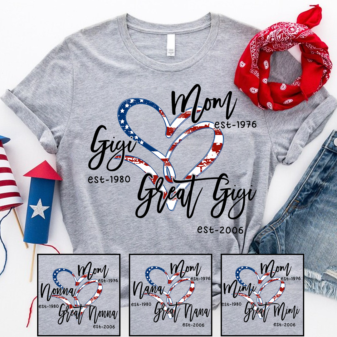 Custom Mom Gigi Great Gigi USA Flag