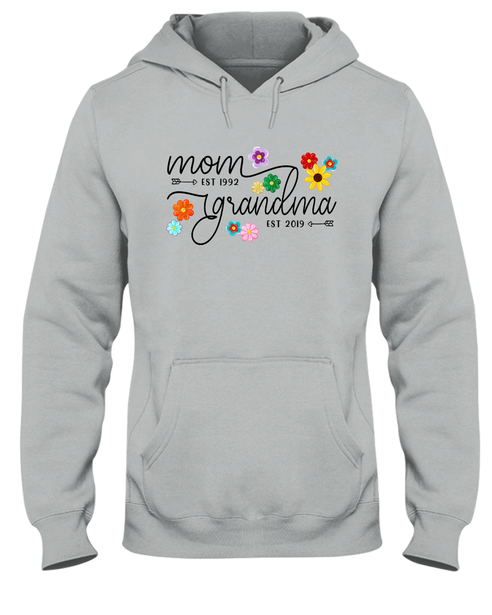 Mom Grandma Est Flower Color With Grandkids, Gift For Grandparents