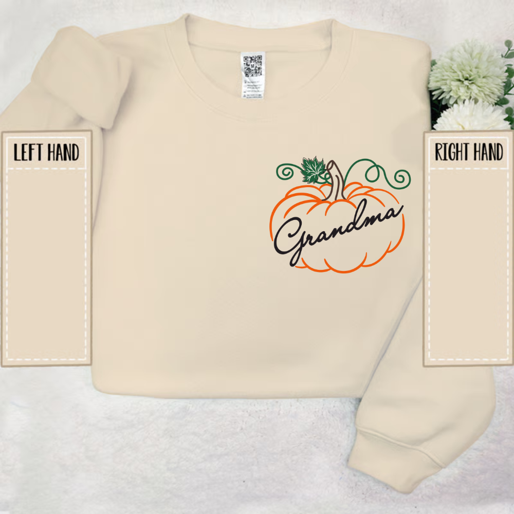 Grandma Pumpkin And Grandkids Autumn Sweatshirt