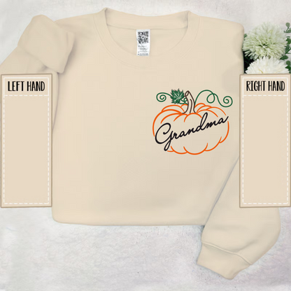 Grandma Pumpkin And Grandkids Autumn Sweatshirt