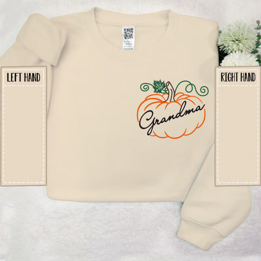 Grandma Pumpkin And Grandkids Autumn Sweatshirt