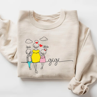 Custom Gigi And Grandkids Art Sweatshirt