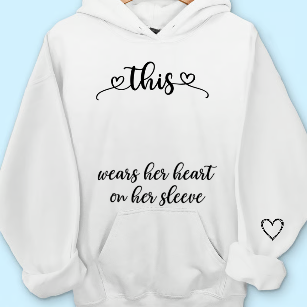 Personalized Grandma Sweatshirt, This Grandma Wears Her Heart On Her Sleeve Shirt with Grandkids’ Names, Custom Gift for Grandma Christmas