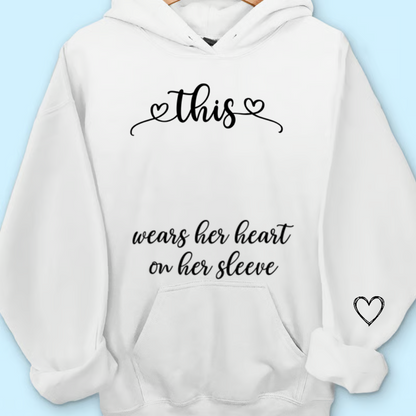 Personalized Grandma Sweatshirt, This Grandma Wears Her Heart On Her Sleeve Shirt with Grandkids’ Names, Custom Gift for Grandma Christmas