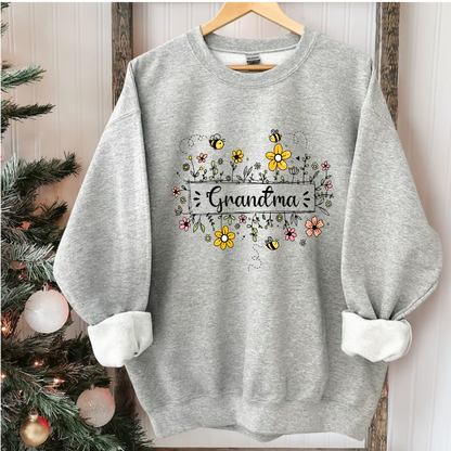 Personalized Grandma Flower Bee And Grandkids Custom Names