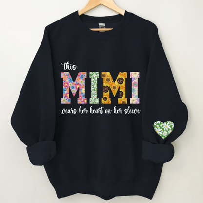 This Mimi Wears Her Heart On Her Sleeve Sweatshirt Sweatshirt