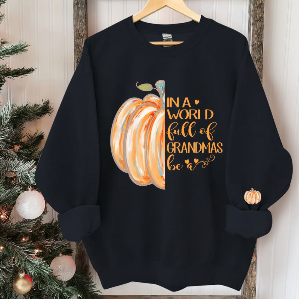 In a World Full Of Grandmas Be A Mimi Pumpkin And Grandkids Sweatshirt