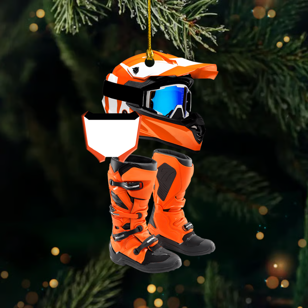 Personalized Motocross Ornament 2025 – Custom Dirt Bike Rider Ornament, Christmas Gift for Biker or Motocross Lover Ornament