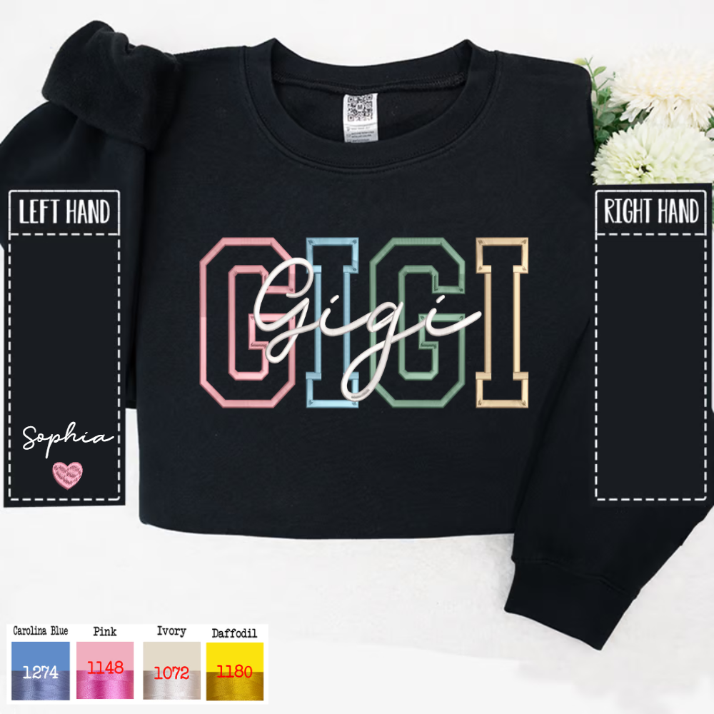 Gigi Embroidered And Grandkids Sweatshirt