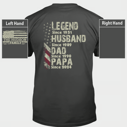 Personalized Legend Husband Dad Papa Since Father's Day T-Shirt