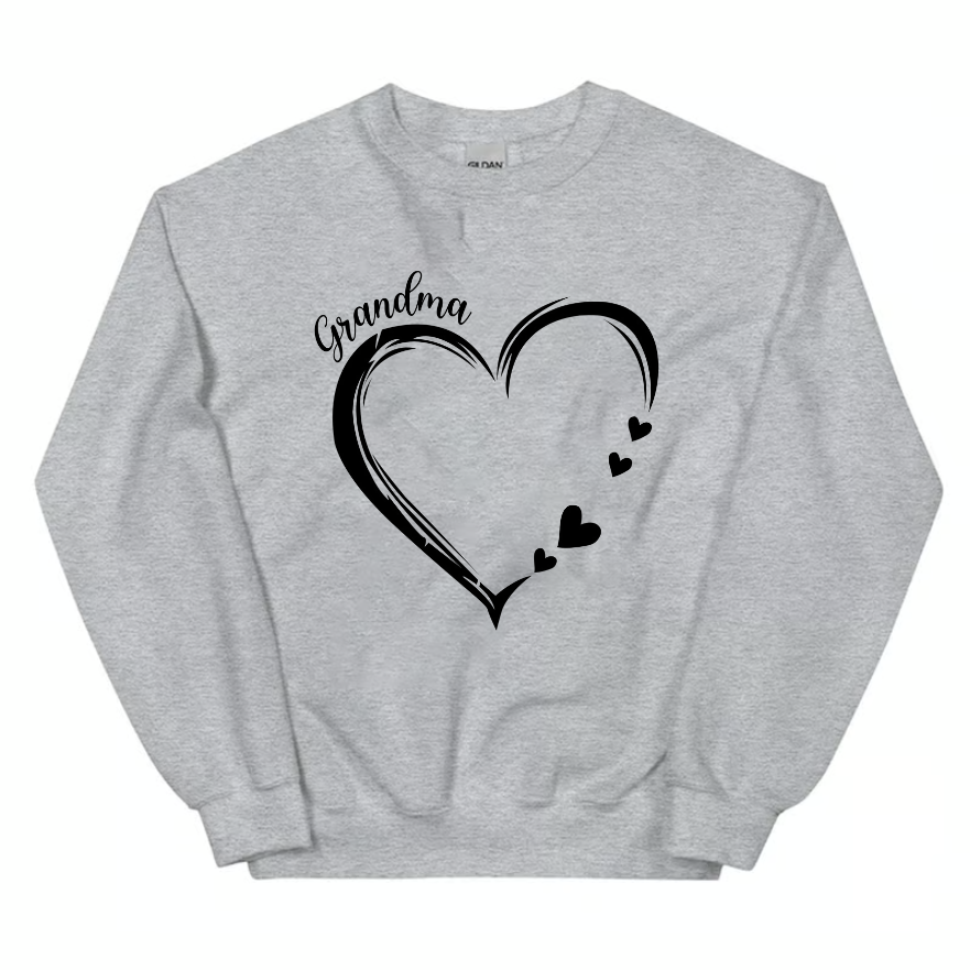 Grandma and Grandkids Hearts, Gift For Grandma Sweatshirt