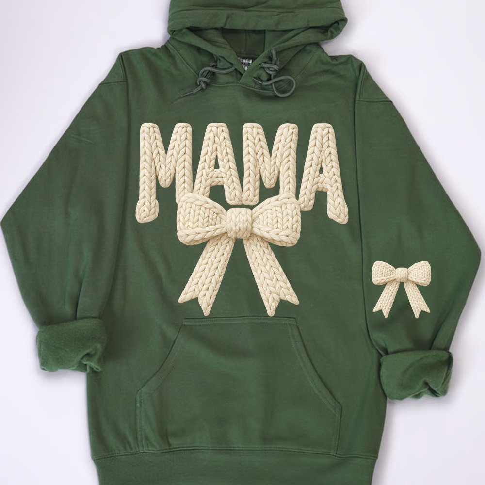 Personalized Mama Nana Mimi and Grandkids Latch Hook Yarn Faux Style Print Sweatshirt