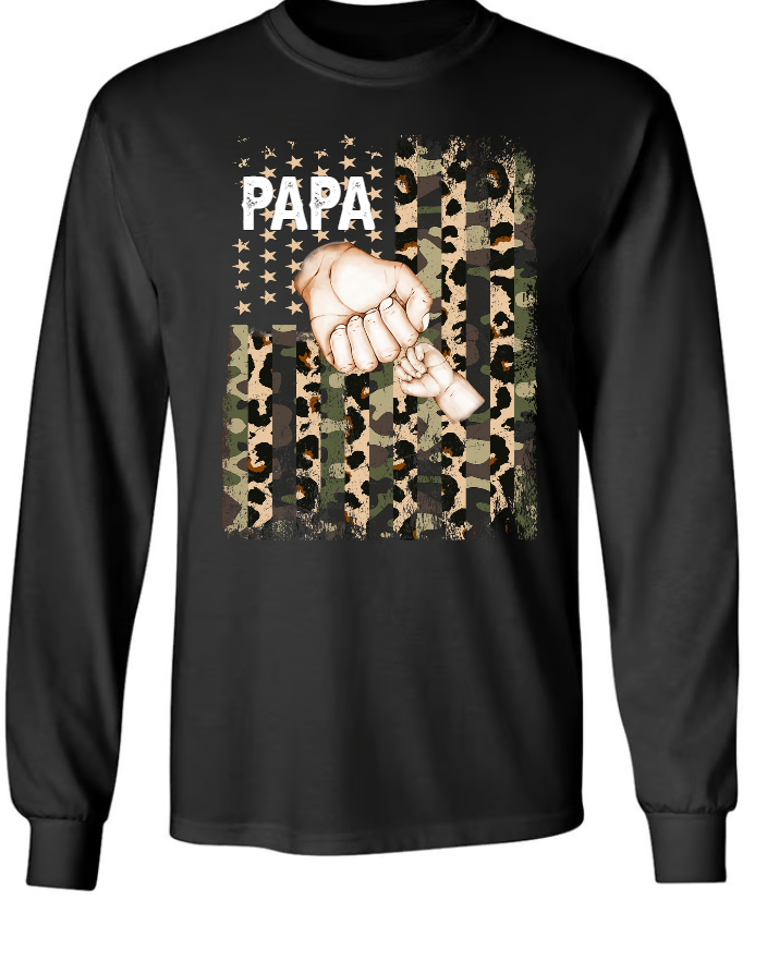 Personalized American Flag Shirt Grandpa And Kid Fist Bump Custom Dad Grandpa