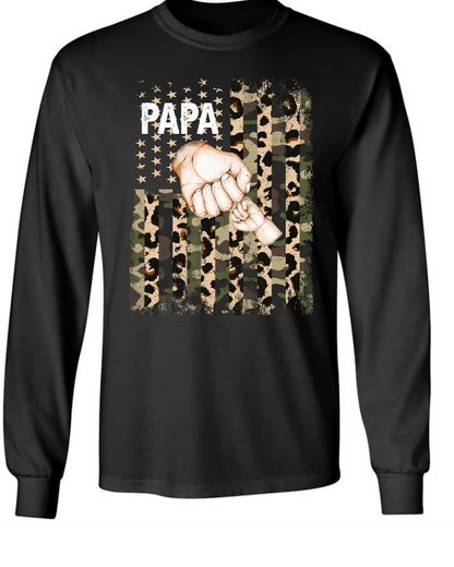 Personalized American Flag Shirt Grandpa And Kid Fist Bump Custom Dad Grandpa