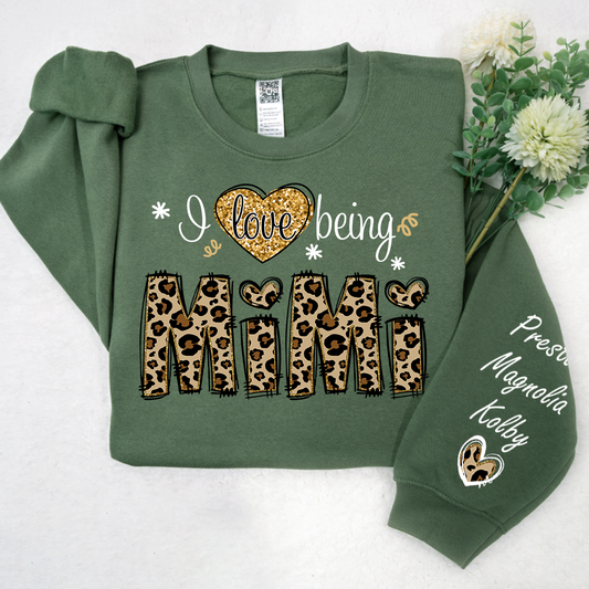 Personalized I Love Being Gigi Leopard Sweatshirt Sweatshirt