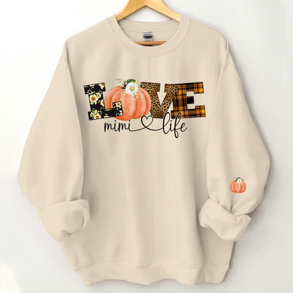 Personalized Love Grandma Life Fall Season Pumpkin Sweatshirt