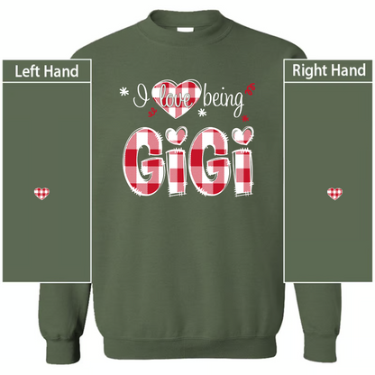 I love being Grandma Buffalo Plaid And Grandkids 2024 T-Shirt