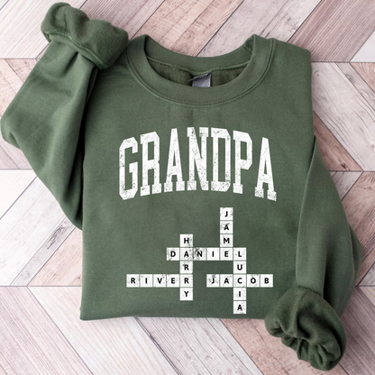 Personalized Grandpa Papa Dad Crossword Grandkids Name