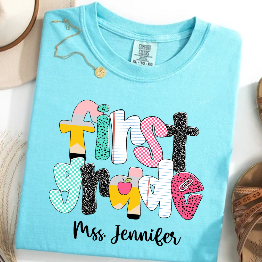 Custom Grade Leve Back To School, Teacher Team Shirt
