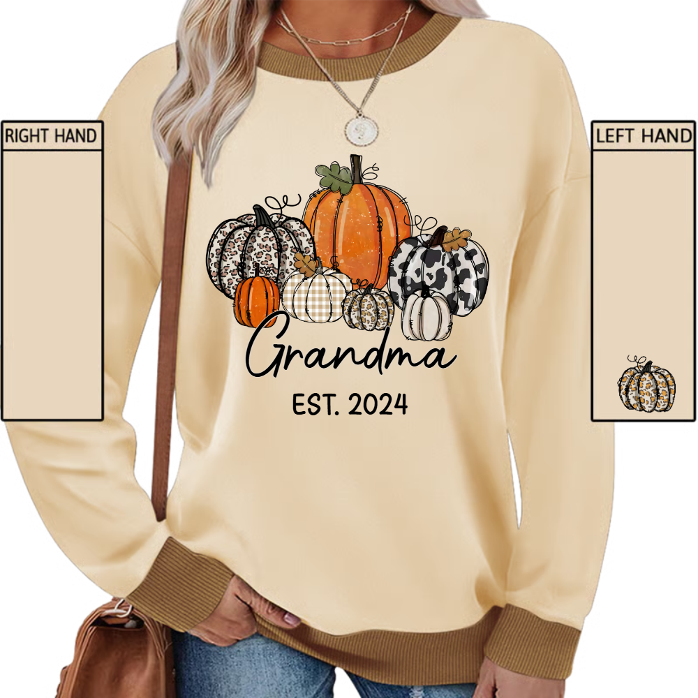 Autumn Pumpkin Grandma And Grandkids Personalized