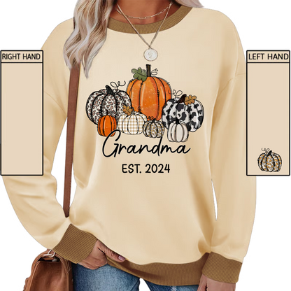 Autumn Pumpkin Grandma And Grandkids Personalized