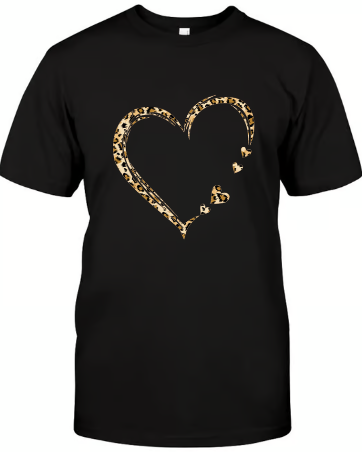 Grandma and Grandkids Hearts Leopard Mother's Day T-Shirt