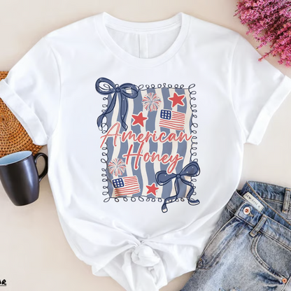 Patriotic Coquette American Trendy  Red White and Blue