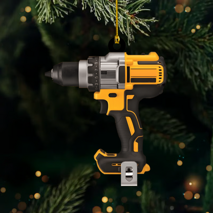 Personalized Power Drill Ornament 2025 – Custom Name Tool Ornament, Gift for Carpenter, Builder & Handyman Ornament