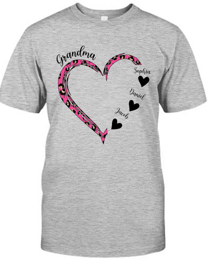 Grandma And Grandkids Heart Leopard CTH01