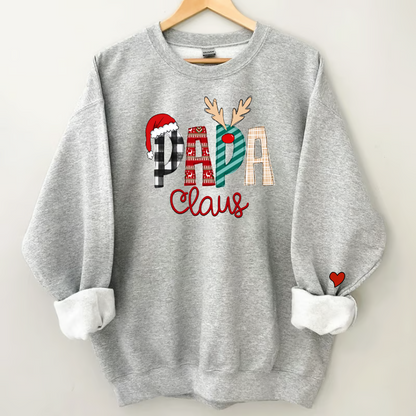 Personalize Merry Christmas Papa Claus, Dad Claus Gift Custom Name Kids Sweatshirt Sweatshirt