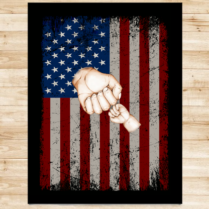 Papa Hand Flag With Kids Fathers Day Gift GS099 Blanket