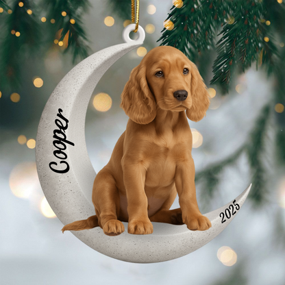 Custom Cocker Spaniel On The Moon Ornament 2025, Custom Double-Sided Acrylic Decoration, Unique Christmas Gift For Dog Lovers Ornament