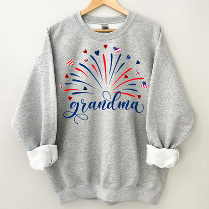 Firework America Flag Grandma And Kids Sweatshirt