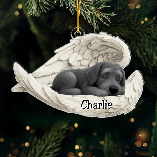Custom Irish Setter Angel Ornament – Personalized Sleeping Dog Christmas Gift for Dog Lovers, Pet Memorial Tree Decoration Ornament