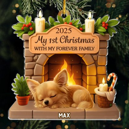 Custom Chihuahua Long Hair Dog Spaniel Acrylic Ornament, Custom Pet Design, Unique Christmas Gift for Dog Moms, Dads & Animal Lovers Ornament