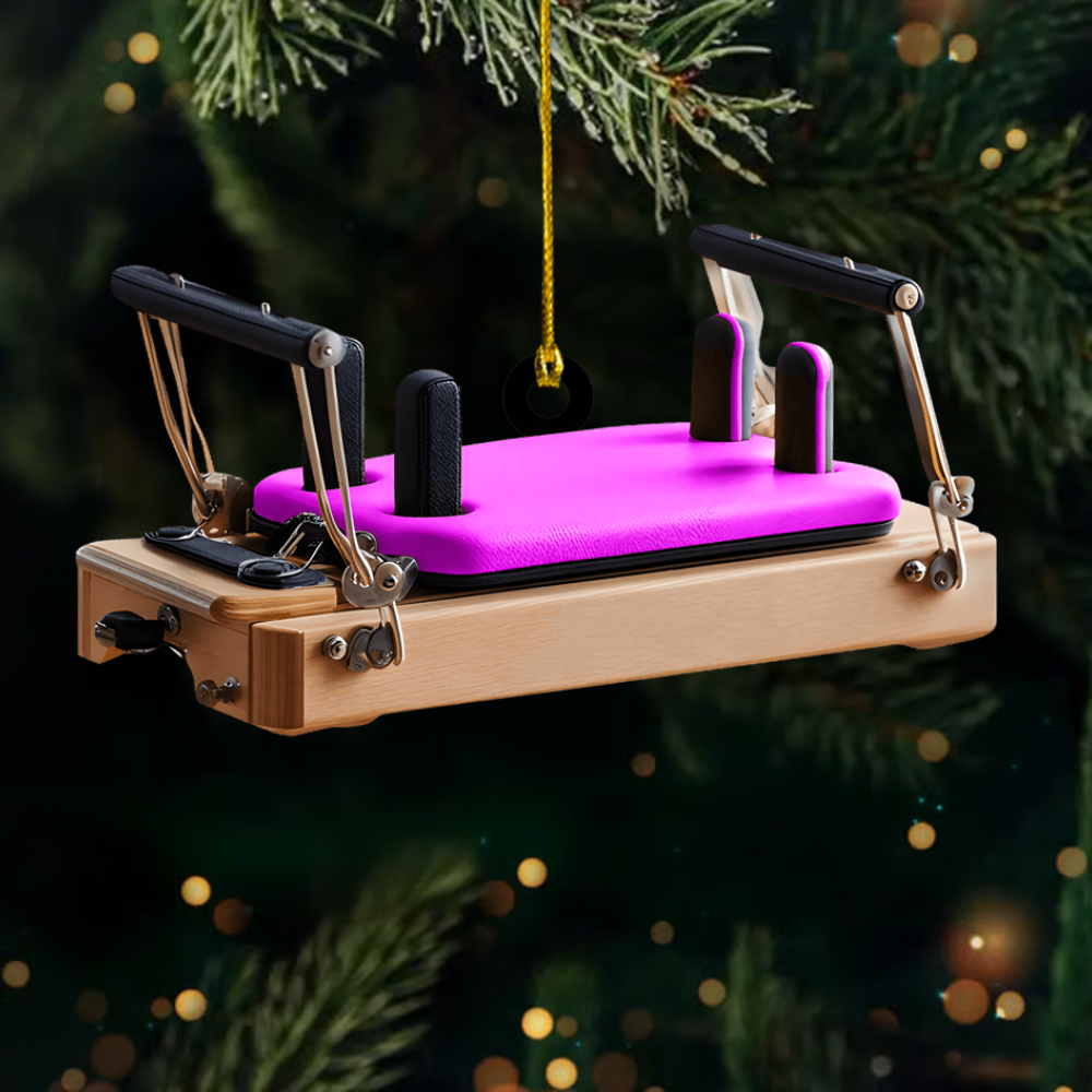 Personalized Pilates Reformer Ornament 2025 – Custom Name Christmas Ornament, Gift for Pilates Instructors & Fitness Lovers Ornament