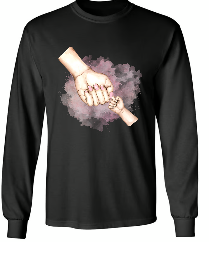 Personalized Grandma Kids Holds Grandma Hand Watercolor TH
