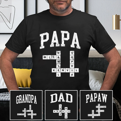 Personalized Grandpa Papa Dad Crossword Grandkids Name