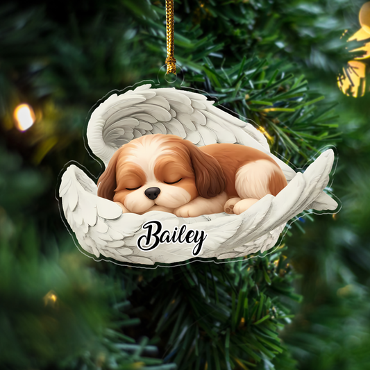 Custom Havanese Angel Ornament – Personalized Sleeping Dog Christmas Gift for Dog Lovers, Pet Memorial Tree Decoration Ornament