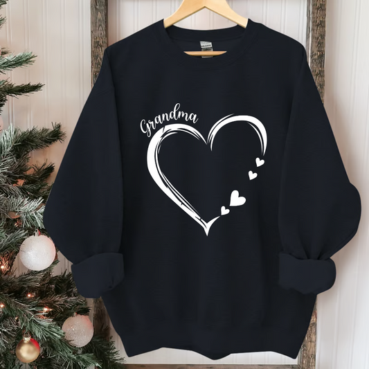 Personalized Grandma Heart Sweatshirt, Grandma Gift, Custom Grandkids Name Sweatshirt Copy