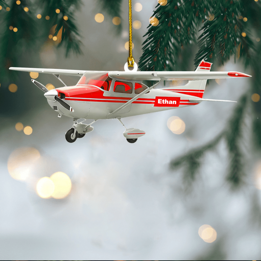Personalized Airplane Christmas Ornament 2025, Custom Acrylic Decoration, Unique Holiday Gift For Travelers Aviators And Helicopter Lovers Ornament