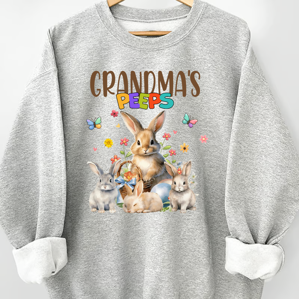 Personalized Easter Grandma's Peeps Shirt, Custom Nickname With Grandkids Shirt for Easter Day, Easter Bunny Grandma Shirt