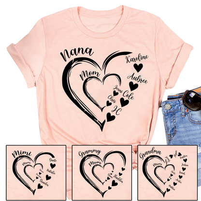 Heart Mom and Grandma Classic Canvas