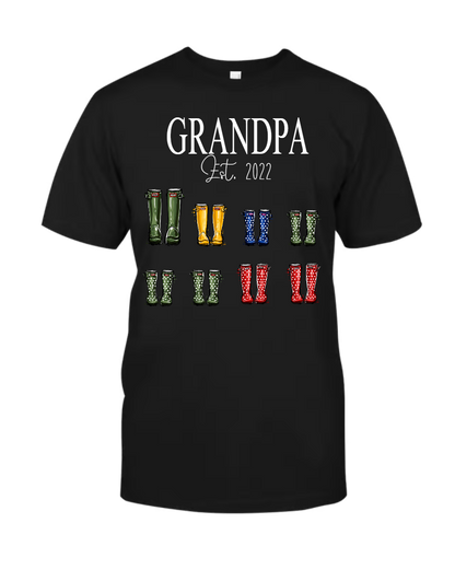 Personalized Family, Grandpa Boots With Kids, Father's Day Shirt
