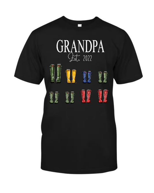 Personalized Family, Grandpa Boots With Kids, Father's Day Shirt