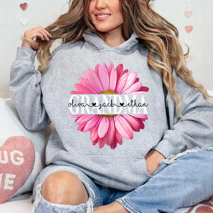 Grandma Flower Daisy Color And Grandkids Valentine's Day And GrandKids Mother's Day Gifts