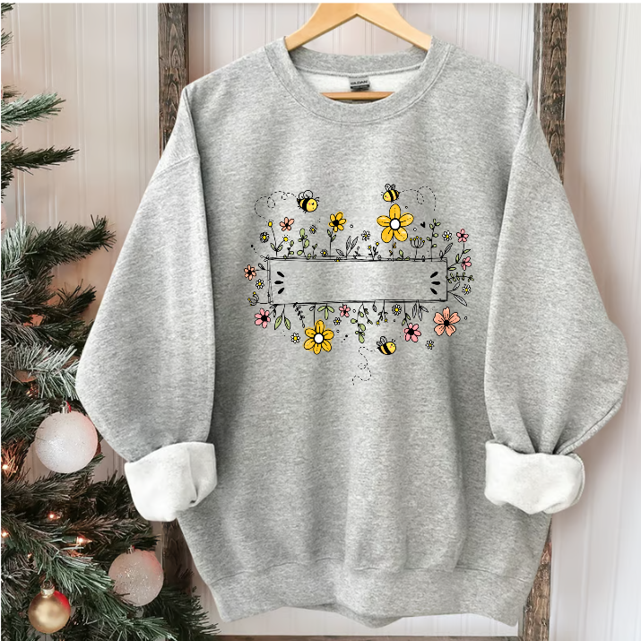 Personalized Mom Flower Bee And Grandkids Custom Names